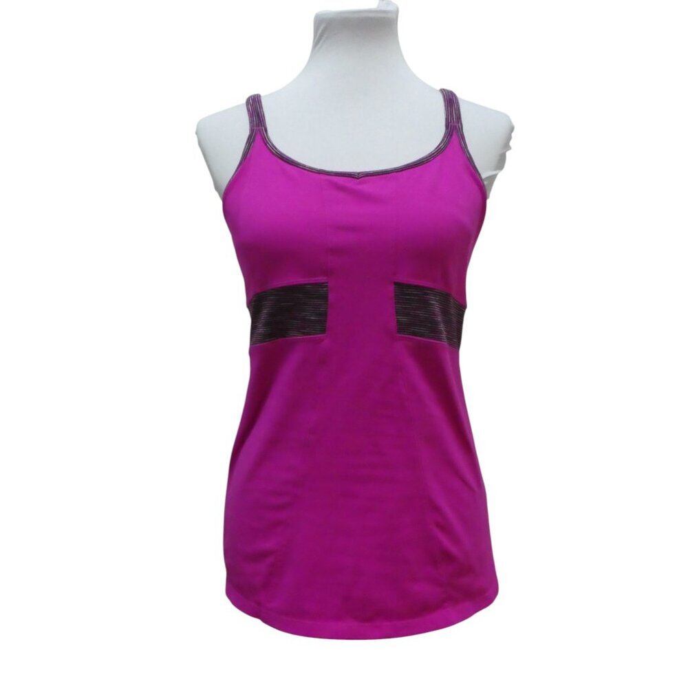 Athleta Prasada Pink Racerback Shelf Bra Athletic Exercise Tank Top Womens Med